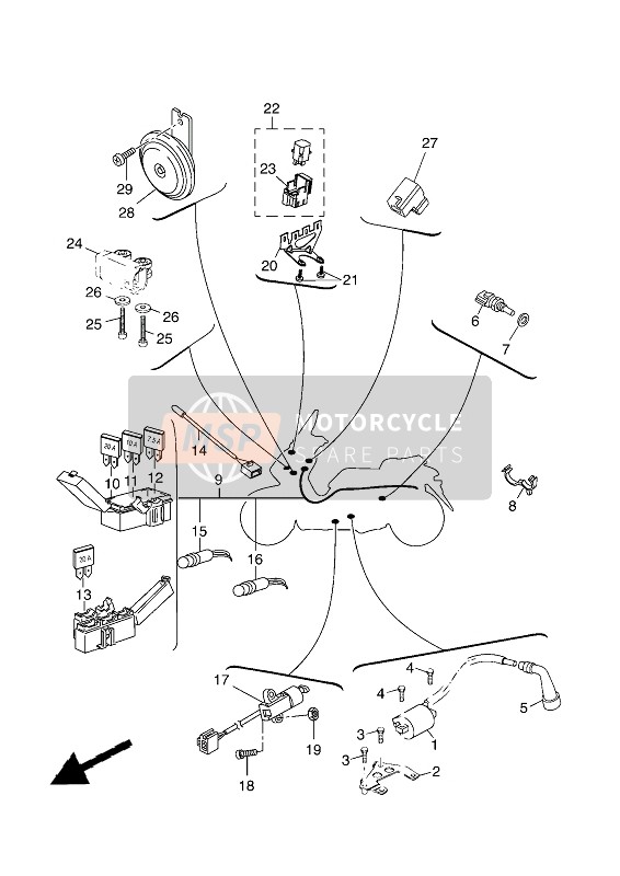 2DMH25904000, Faisceau De Fils Com, Yamaha, 0